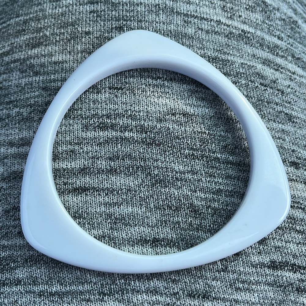 Triangular White Bangle Bracelet - image 3